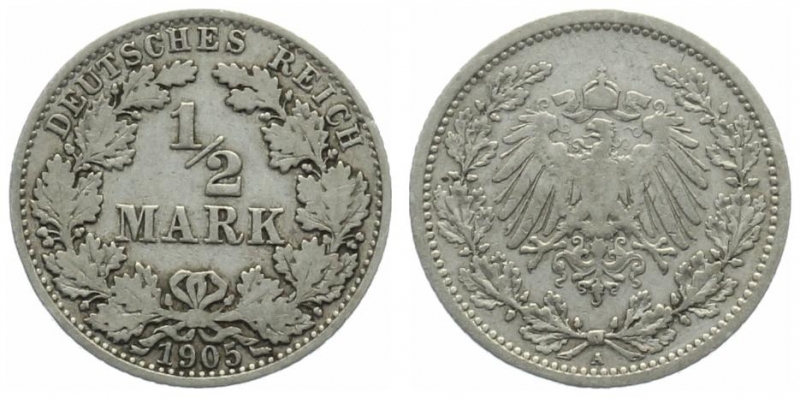Kaiserreich 1/2 Mark 1905 A